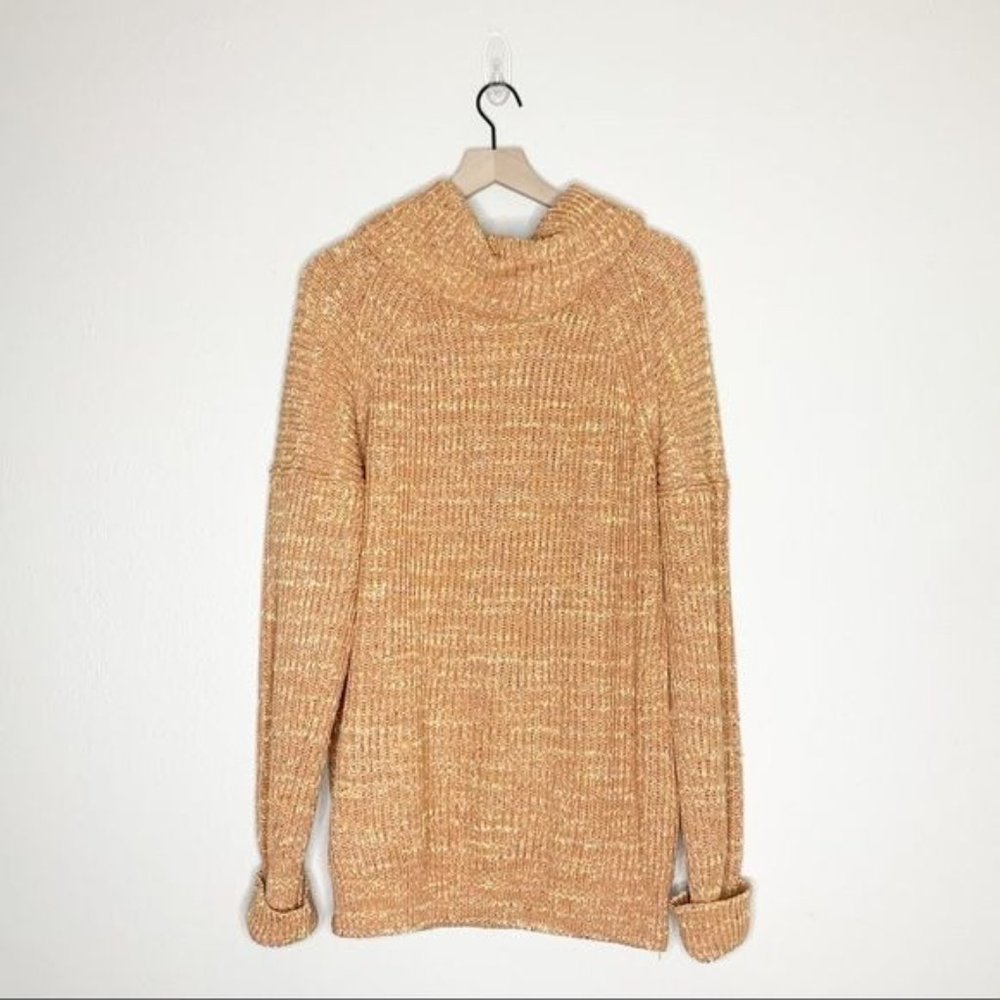 NWT Free People Leo Long Sleeve Cowl Neck Knit Tunic Sweater Petal Combo Small - Picture 4 of 11